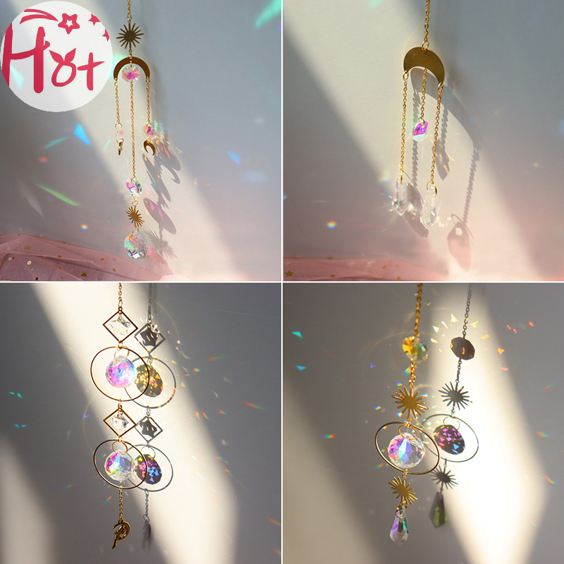 Ge คริสตัลลมจี ้ Handmade Sun Catcher Light Catcher Handmade DIY Decor Square