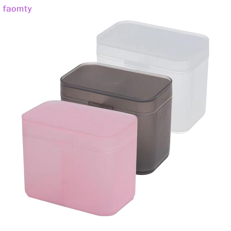 Faomty สําลีแผ่น Swab ผ้าเช็ดทําความสะอาดเล็บแปรงแต่งหน้ากล่องเก็บคอนเทนเนอร์กรณีอิสระ Double-Compartment TH