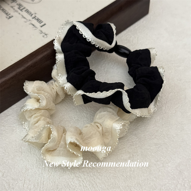Moouga/เกาหลีรุ ่ นขนาดเล ็ กสดลูกไม ้ Scrunchy แหวนผมสไตล ์ ใหม ่ ผมหางม ้ าเชือกหญิงยืดหยุ ่ นสูงเชือกผมผูกผมยางรัด