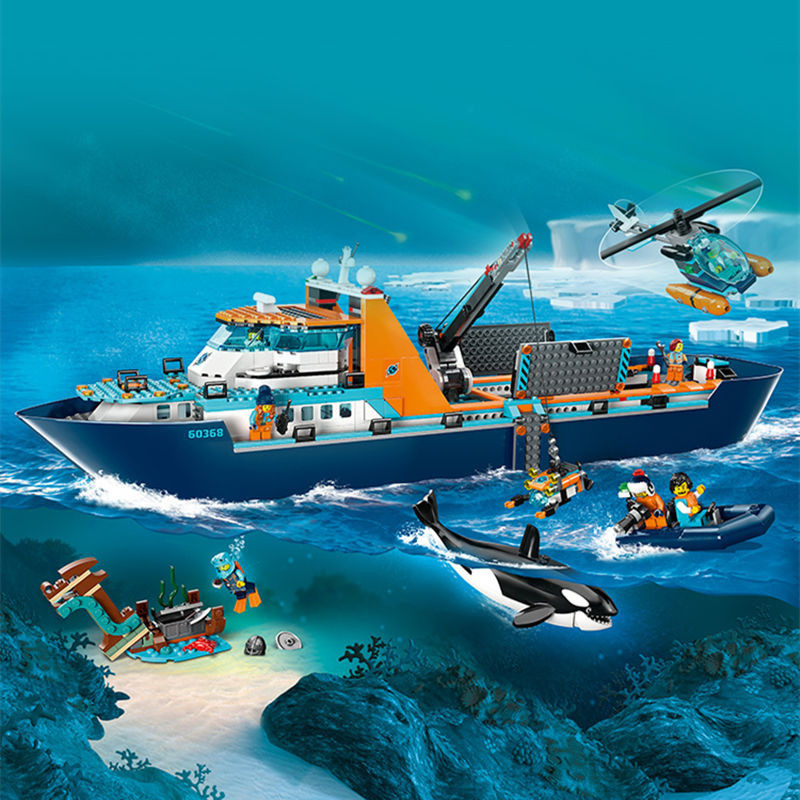 ใช้งานร่วมกับ Lego 60368 Polar Wheel Expedition Ship City Series Building Blocks ประกอบ Ocean ของเล่นขนาดใหญ่ 6.16