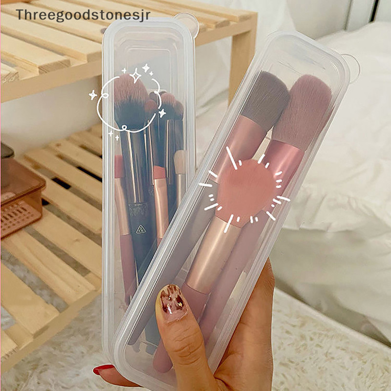 Tgst แปรงแต่งหน้า Organizer โปร่งใสพร้อมฝาครอบดินสอเขียนคิ้วกล่องแบบพกพาผู้หญิงเครื่องสําอางค์จัดเก็บเครื่องมือแต่งหน้า JR
