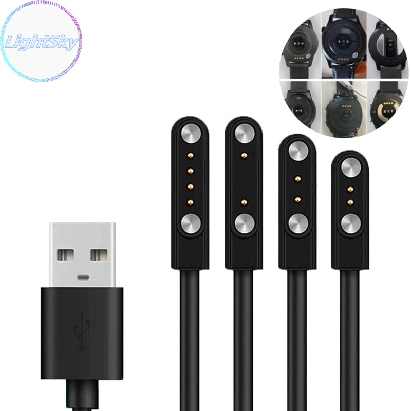 Lightsky Universal Smart Watch Charger สายชาร ์ จแม ่ เหล ็ ก 2/4 Pin USB Charger TH