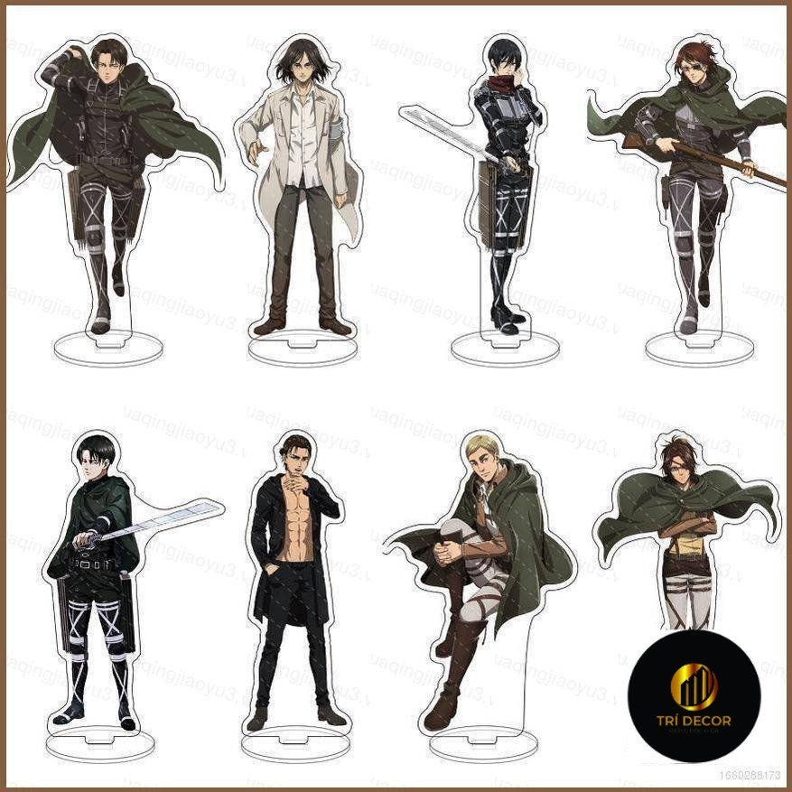 Attack on Titan รูปอะนิเมะรุ่นของเล่น Eren Levi ผู้ถือแผ่นตกแต่งบ้านคอลเลกชันเครื่องประดับของขวัญ