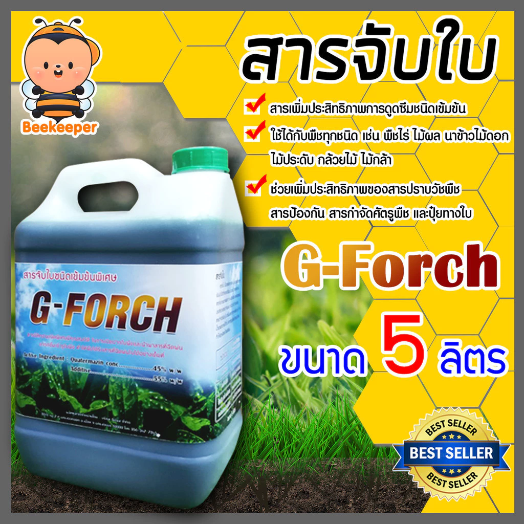 G-force และ Mountain สารจับใบเข้มข้นชนิดพิเศษ ขนาด 5 ลิตร ช่วยในการยึดเกาะพื้นผิว ทำให้น้ำยาแผ่กว้าง ดูดซึมได้ดี