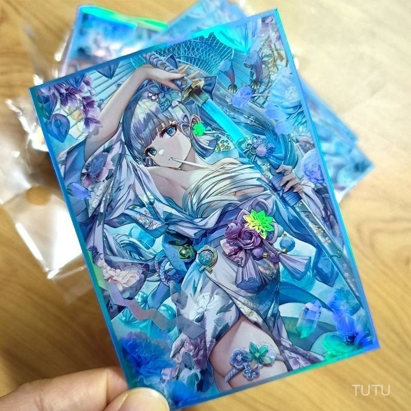 P PTCG Card Holder Pokémon Genshin Lilinghua Laser Flash Case WS Shadow Poem DTCG Card One Piece เคสป้องกัน 67 * 92 มม.Q7ER