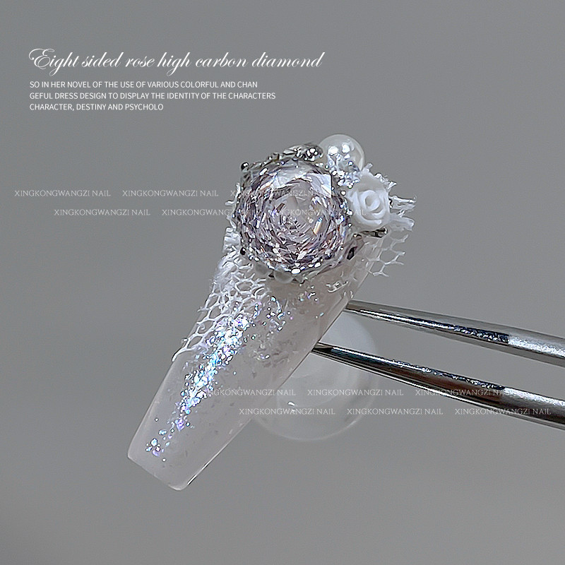 1ชิ้นแพ็คคาร์บอนสูงเพชรเพทายแปดเหลี่ยมกุหลาบมิลเลนเนียมกุหลาบกระพริบเล็บเพชรเครื่องประดับเกรดแฮนด์เมดอุปกรณ์ตกแต่งเล็บ - รูปที่ 3