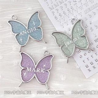 High-End Silver Letter สติกเกอร์ diy ตกแต่งสติกเกอร์เล็บสติกเกอร์ Blogger สไตล์เดียวกัน 3d สามมิติ Goo การ์ดอีพ็อกซี่จี้ตกแต่ง