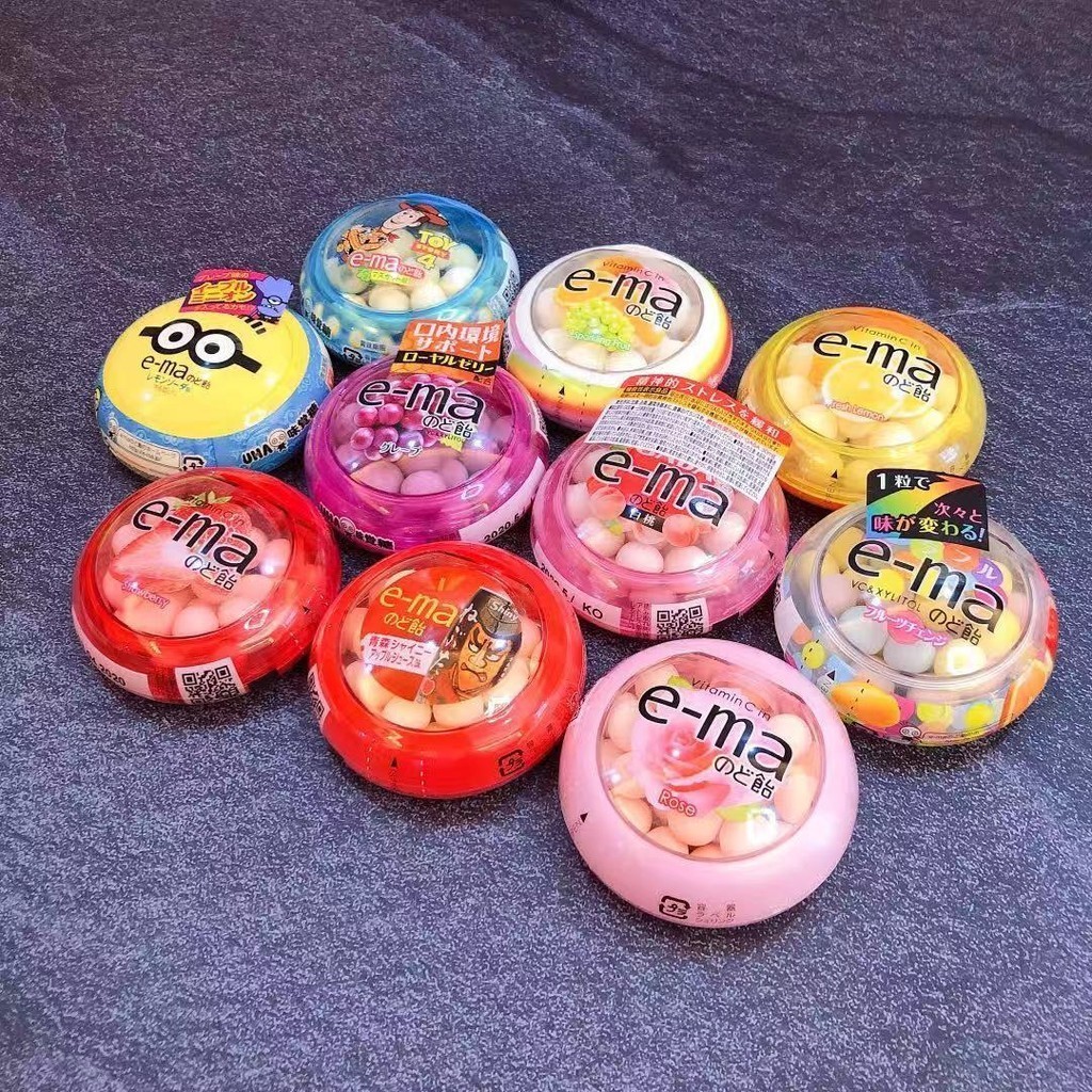 นําเข้า UHA Overflowing Marshmallow e-ma วิตามินซี Kiss Dating Body Candy พกพาสะดวกไซลิทอลลมหายใจสดชื่น
