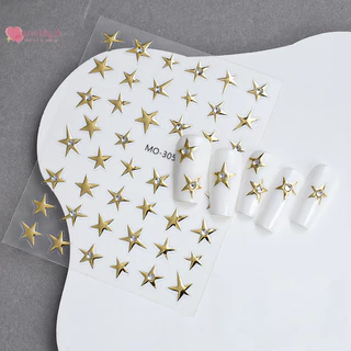 Renbg 3D ไม่สม่ําเสมอ Pentagram Rhinestone สติ๊กเกอร์ติดเล็บ Y2K Satr เล็บ Decals Starlight Charm ฟอยล์ตกแต่ง Self กาว TH