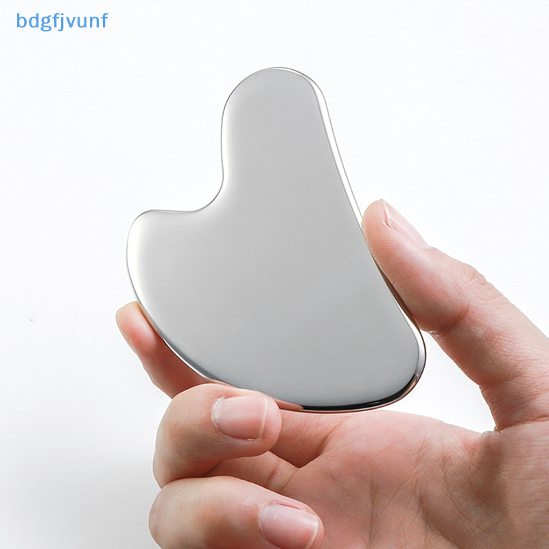 Bdgf 1PC สแตนเลส Gua Sha Scraper นวดสําหรับใบหน้าคอ Guasha เครื่องมือนวด Facial Skin Care Guasha Board Face นวด TH - รูปที่ 7