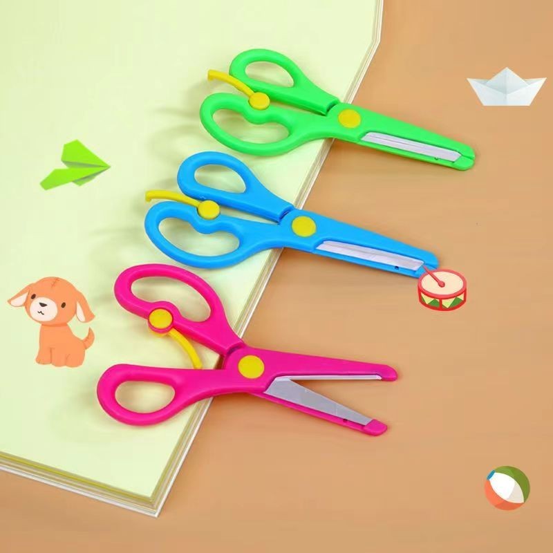 กรรไกรความปลอดภัยของเด็ก เหมาะสำหรับการตัดกระดาษทำมือ DIY สำหรับเด็ก