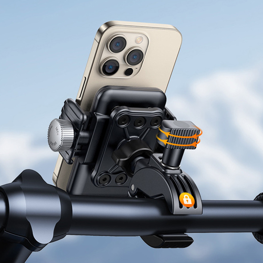 ที่วางโทรศัพท์มอเตอร์ไซค์พร้อมตัวขยายการสั่นสะเทือน กันสั่น [ไม่ใช่กล้องบล็อก&1ส ล็อค] 360° ที่วางโทรศัพท์จักรยานหมุนได้สําหรับโทรศัพท์ 4.7 ''-7.2 ''