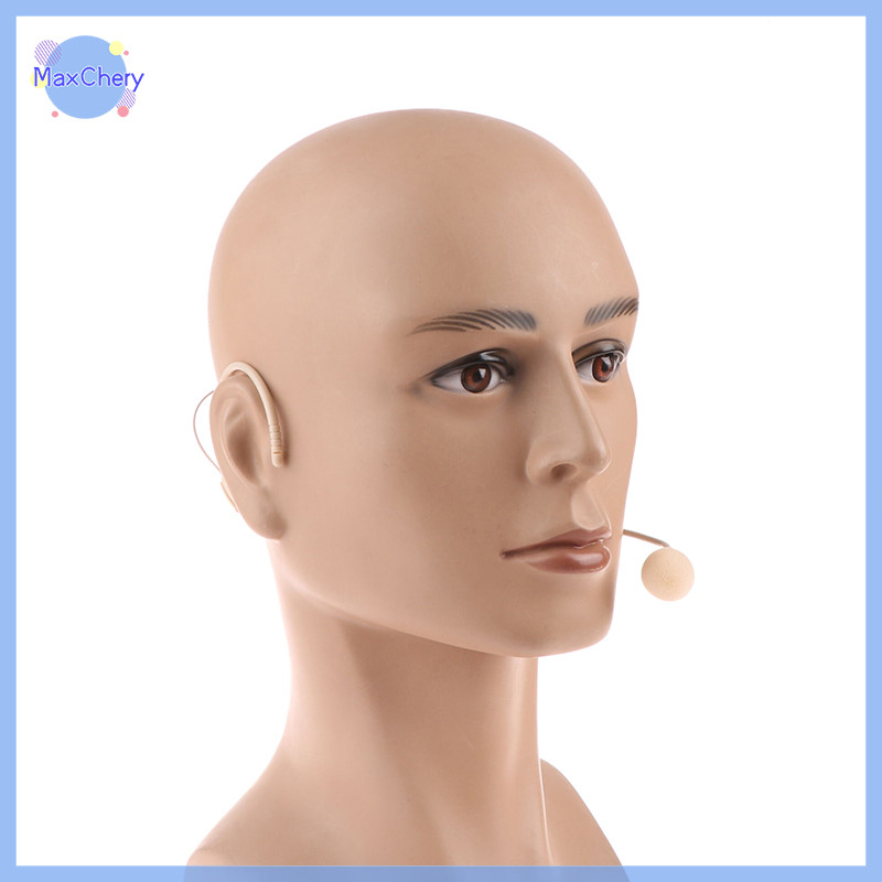 Mchy> 3.5 มม.แบบพกพาหัวติดตั้ง Earhook ชุดหูฟังแบบมีสายไมโครโฟนลําโพงคําพูดการสอนการประชุม Stage Performance SpeakerMic ใหม่
