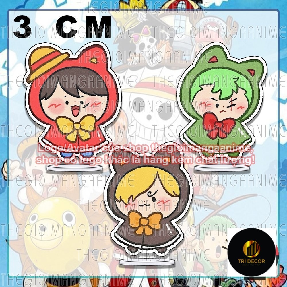 (3 ซม.) ONE PIECE ver BOW CAPE โมเดลสแตนดี้พิมพ์อะนิเมะ Pirate Island น่ารัก chibi อะคริลิครูปปั้นไมกา