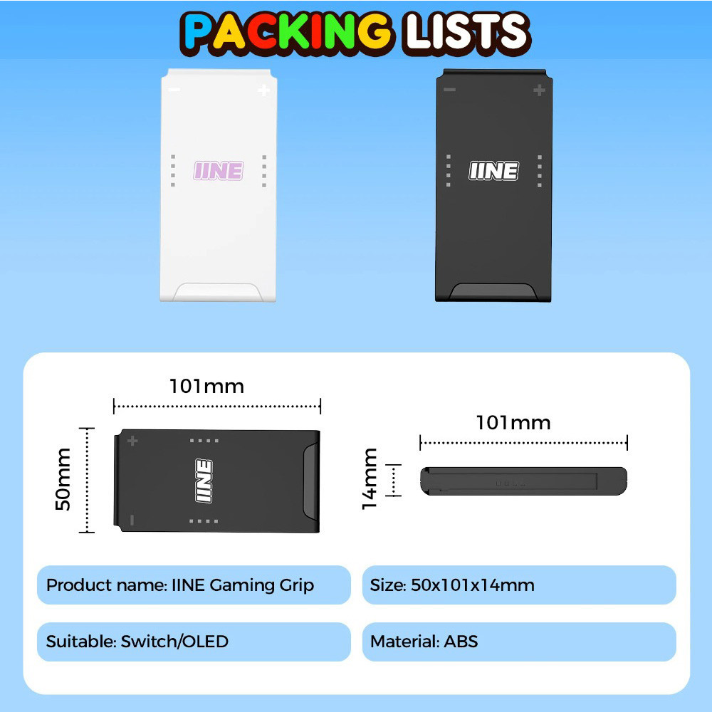 Iine ไม่มีฟังก์ชั่นชาร์จ Gaming Grip ด้ามจับขนาดเล็กและพกพาเข้ากันได้กับ Nintendo Switch & Switch Oled Joycon สําหรับ IINE Joypad
