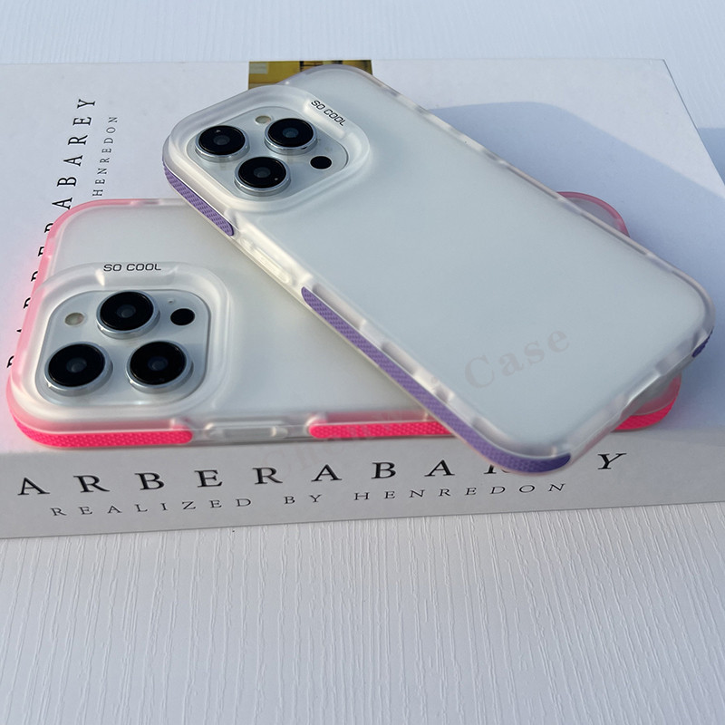 โปร่งใสmatteกรณีกันกระแทกกันชนนุ่มสําหรับiphone 15Promax 15Pro 15Plus 15 14Promax 14Pro 14 11 13 12promax 12 16promax 16 13promax 12pro 13pro 14Plus 11Pro 11Promax