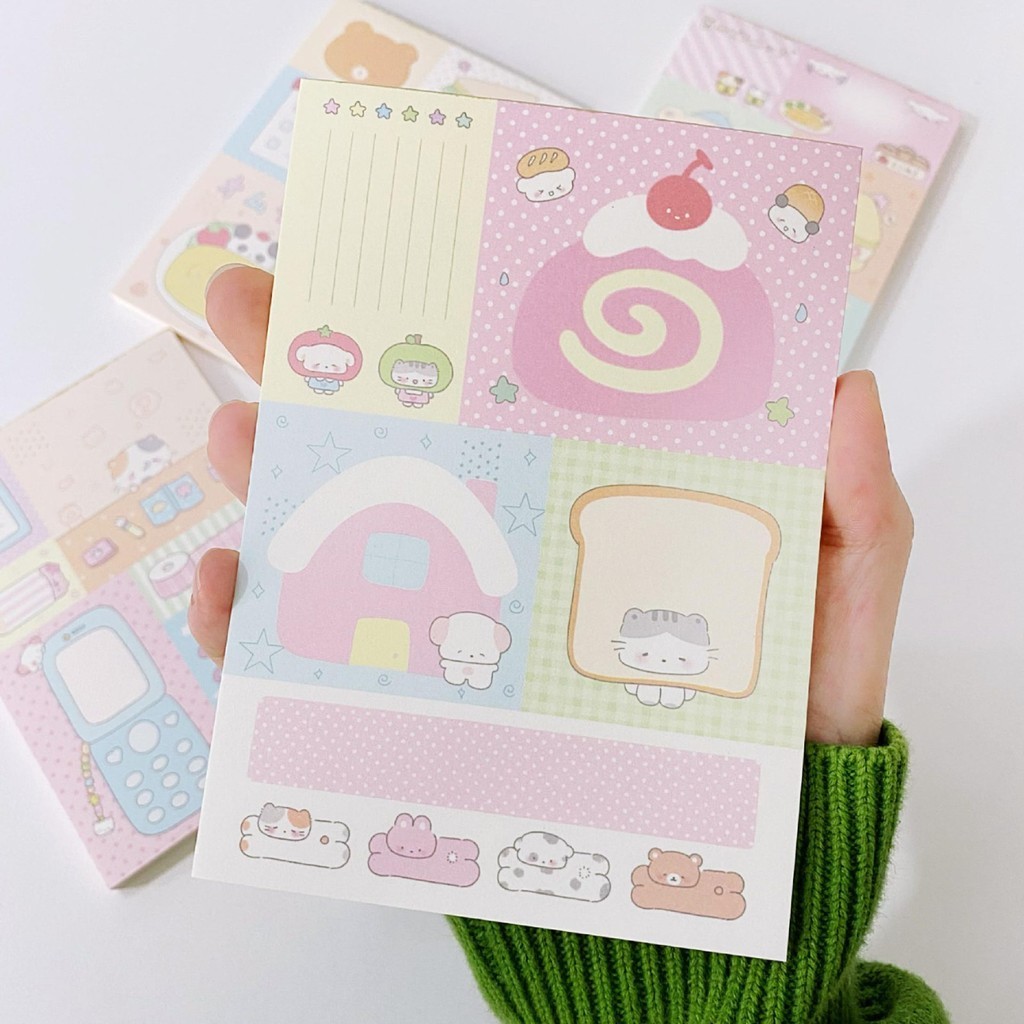 ไดลี่|การ์ตูน Multi-Grid Notepad วัสดุหนังสือ Goo Card วัสดุคู่มือข้อความ Notepad น่ารักหมายเหตุกระดาษ