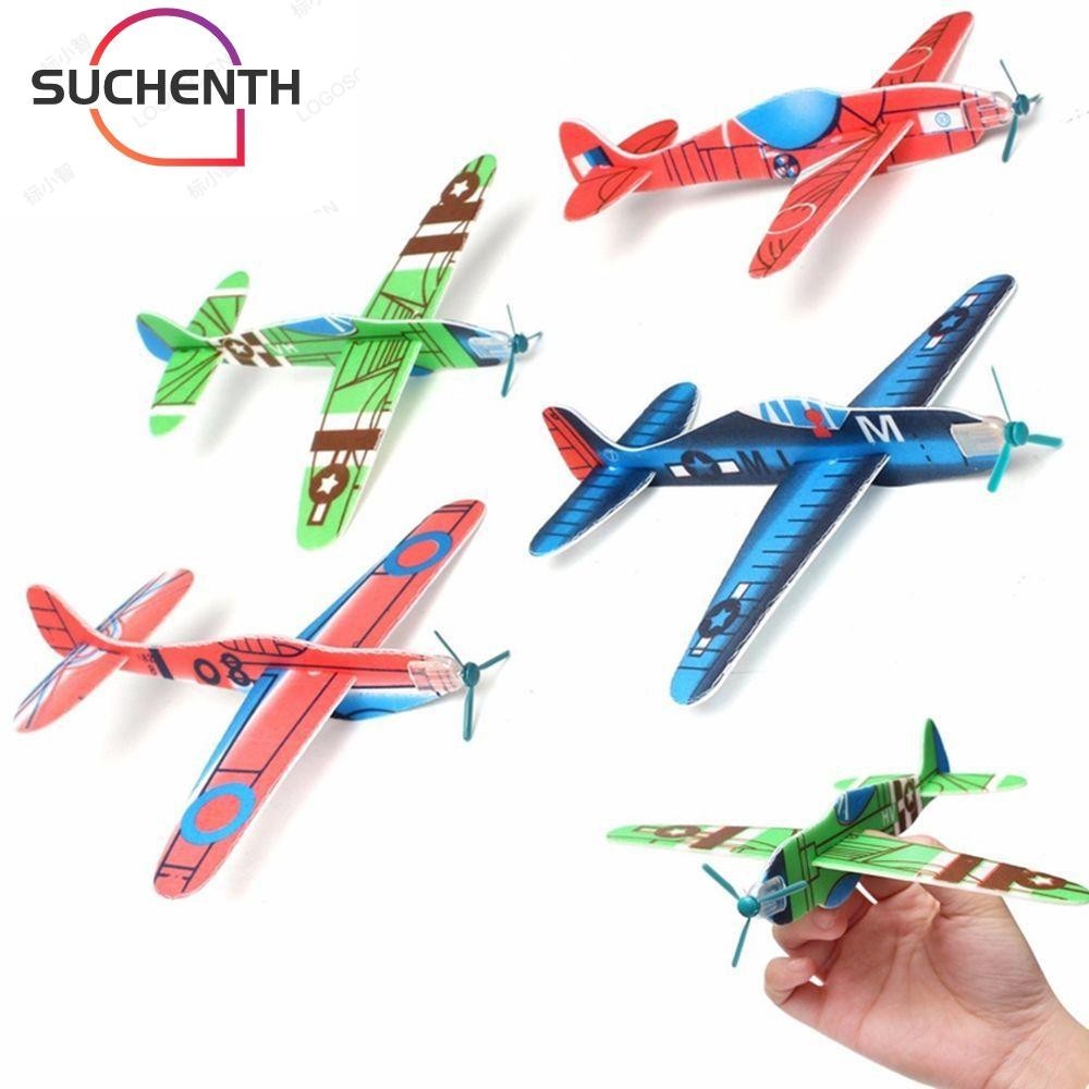 Suchenth 10 ชิ้น Flying Glider DIY เด็กของขวัญ Party Bag Fillers Foam Plane
