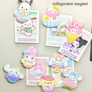 SANRIO การ์ตูนน่ารัก ซานริโอ สติกเกอร์ คุโรมิ ทํานอง แม่เหล็กติดตู้เย็นตู้เย็นตกแต่งแม่เหล็กน่ารักตู้เย็นแม่เหล็ก