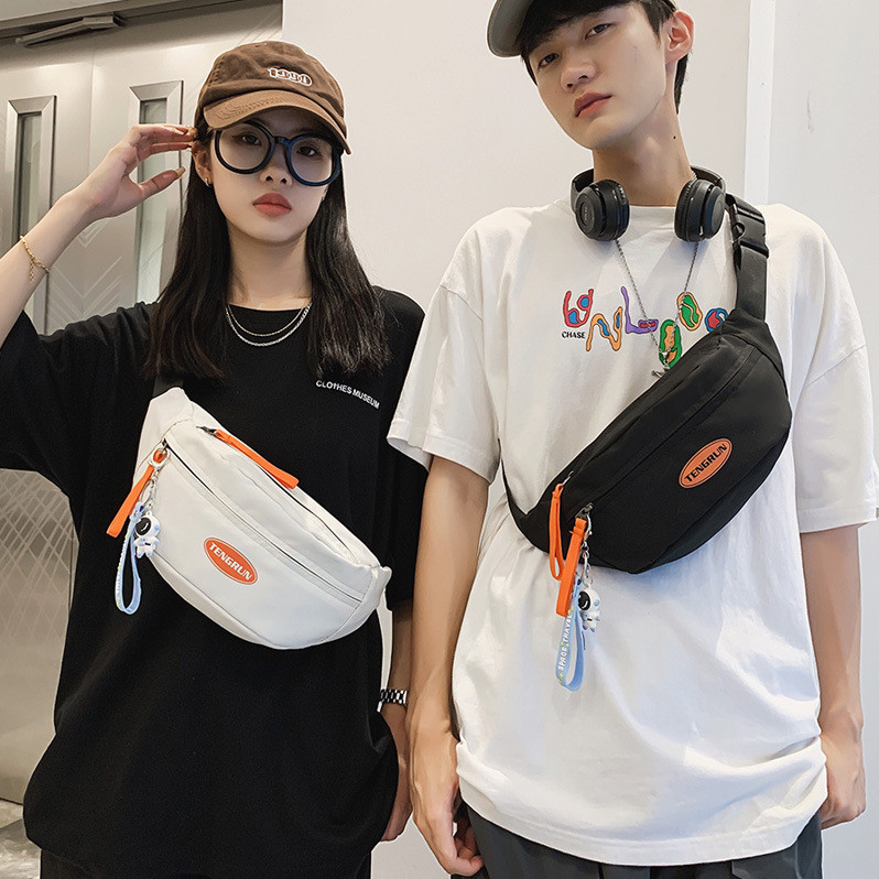 New Outing Cycling Waterproof Diagonal Bag กระเป๋าสะพายนักเรียน Unisex กระเป๋าคาดหน้าอกแฟชั่นอินเทรนด์ชาย