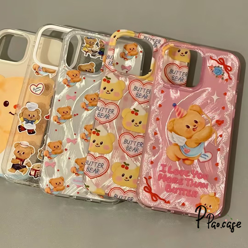 เคส สำหรับ IPhone 11 16 14 13 12 15 Pro Max XR 6 7 16 6S 8 Max X XS Plus SE 2020 เคสเส้นด้ายขนนกเทวดาเนยน่ารักสร้างสรรค์