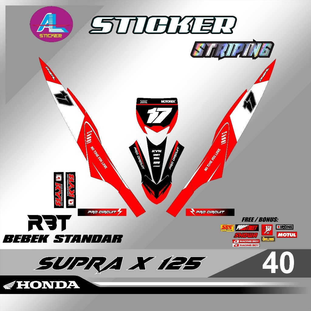 สติ๊กเกอร์ Rbt Supra X 125 Rbt Bebek Modif Supermoto Yz Crf Klx Kx Ktm Rbt ใหม่ล่าสุด