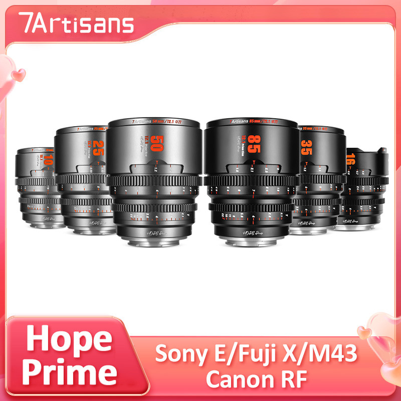 7artisans 10mm 16mm 25mm 35mm 50mm 85mm T2.1 S35 กรอบมุมกว้าง Super Hope Prime Cinematic เลนส์สําหรั