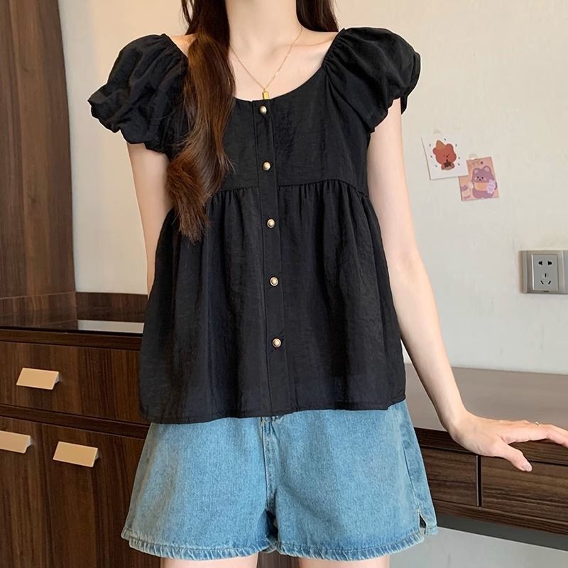 ส่งไวจากไทย⭐Summer⭐S-4XL พลัสขนาดแขนสั้นผู้หญิงเสื้อฤดูร้อนสไตล์เกาหลี - รูปที่ 3