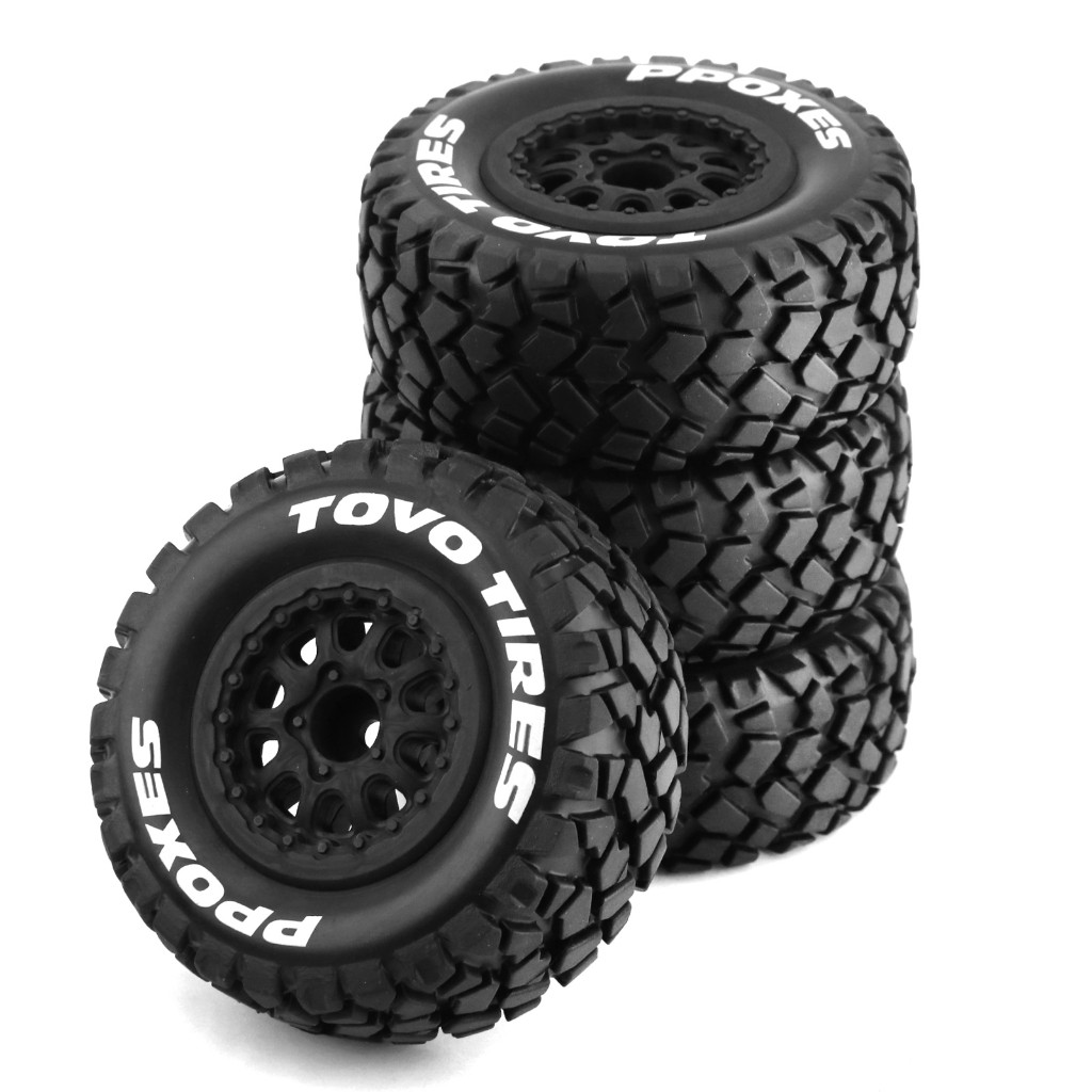 4pcs 108 มม.1/10 หลักสูตรสั้นรถบรรทุกยางล้อ Tyre 12 มม.Hex สําหรับ Traxxas Slash Arrma Senton HuanQi 727 Vkar 10sc HPI HSP RC รถ