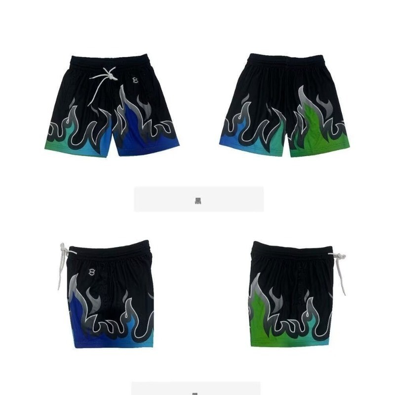 แบรนด์อินเทรนด์พิมพ์กางเกงขาสั้นอเมริกันชายบาสเกตบอลระบายอากาศแห้งเร็ววิ่งสามจุดกางเกง