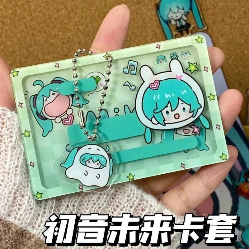ใหม่Hatsune Miku Id Card Holderกันน้ําและAnti-LostอะคริลิคMK AvatarครอบคลุมSelf-Adhesiveโปร่งใสId Card Holder