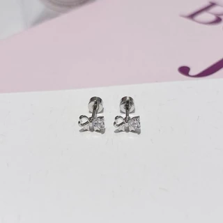 Jinjoo จิวต่างหู รุ่น Lumi Bow ก้านหนา 0.8 mm. สแตนเลส316