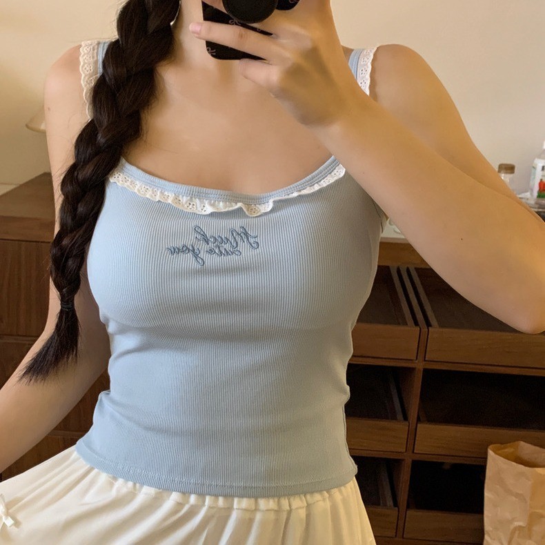 【WJZ】เสื้อกล้ามบุผ้าลูกไม้คอตตอนสำหรับผู้หญิง【8836】 – โปรปัง