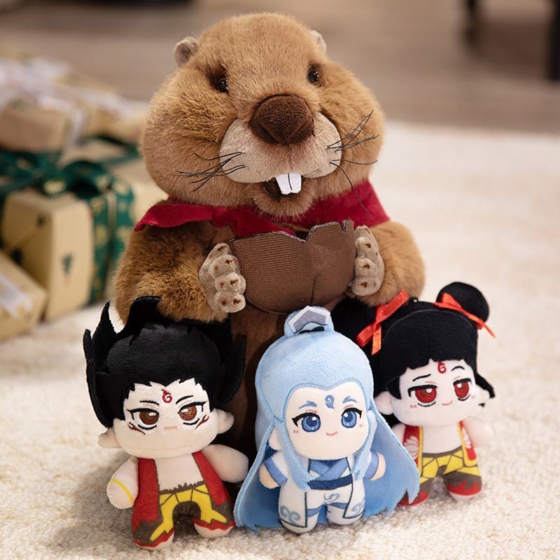 Little Nezha ตุ๊กตาฟองน้ําผีสิงตุ๊กตาผ้าฝ้าย Groundhog ของเล่นตุ๊กตา Ao Bing จี้ตุ๊กตาของขวัญวันเกิด
