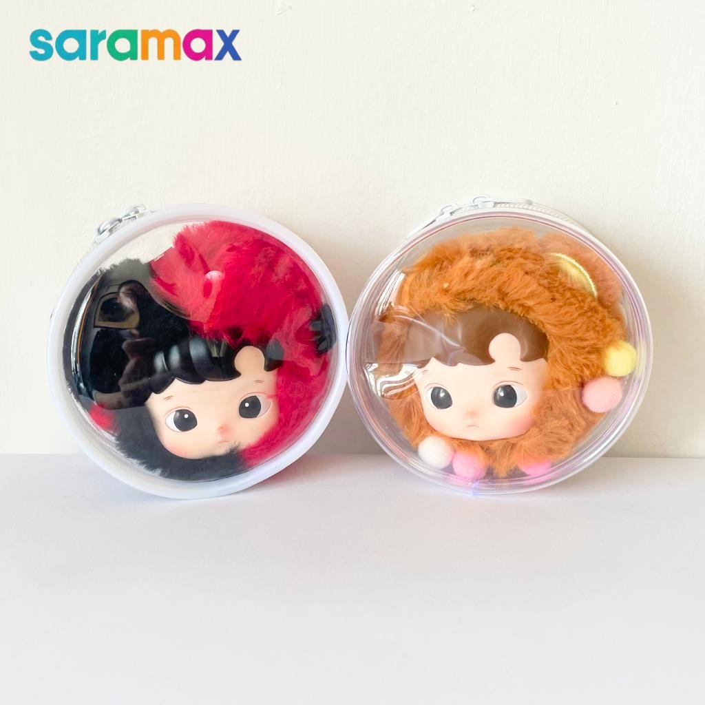 กระเป๋าใสสําหรับ Hacipu Constellation Series, กระเป๋าตุ๊กตาไวนิล hacipu Constellation, กระเป๋าแสดงโปร่งใส, พร้อมพวงกุญแจ