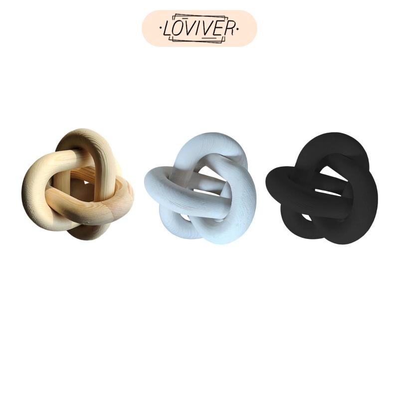 LOVIVER 3 Link Chain Link Decor ไม้โซ่ตกแต่ง Knot Decor Rustic สําหรับชั้นวางถาดห้องนอนโต๊ะกาแฟ Home