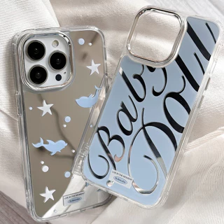 INS Case For เคส iPhone 11 13 16 15 14 12 17 Pro Max เคสไอโฟน11 13promax 16pro Cute เคสโทรศัพท์มือถือเคลือบกระจกไฟฟ้า