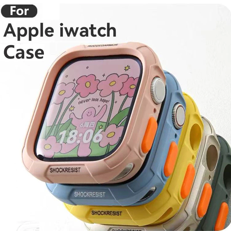 กันชนซิลิโคนนุ่ม สําหรับ Apple Watch 10/9/8/7/6/SE/5 กันตกด้าน รองรับ 40/41/42/44/45/46 มม. รุ่นที่รองรับ