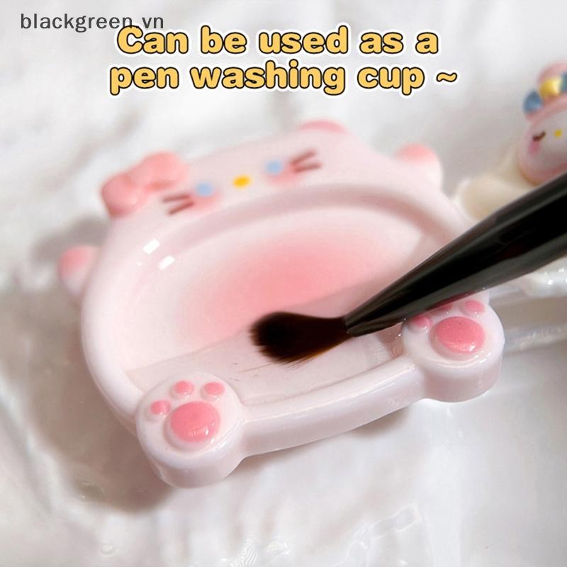 Bgree 2 ชิ้น Cute Sanrio Plastic Paint Palette Mini Portable Tone Nails Tools Art Supplies อุปกรณ์ตก