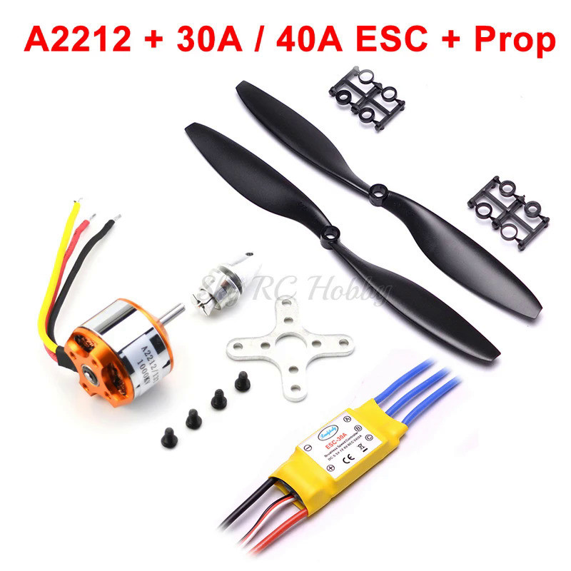 KS A2212 2212 1000KV 1400KV Brushless Outrunnerมอเตอร์ 30A / 40A Brushless ESCสำหรับDIY RCเครื่องบิน