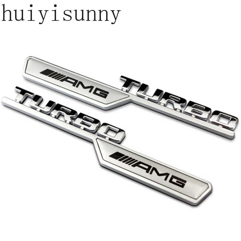 Hys Mercedes Benz TURBO AMG แผ่นใบไม้ป้ายด้านข้าง A Class B CLA Class E Class S มาตรฐาน GLA45 สติกเกอร์ดัดแปลงร่างกาย