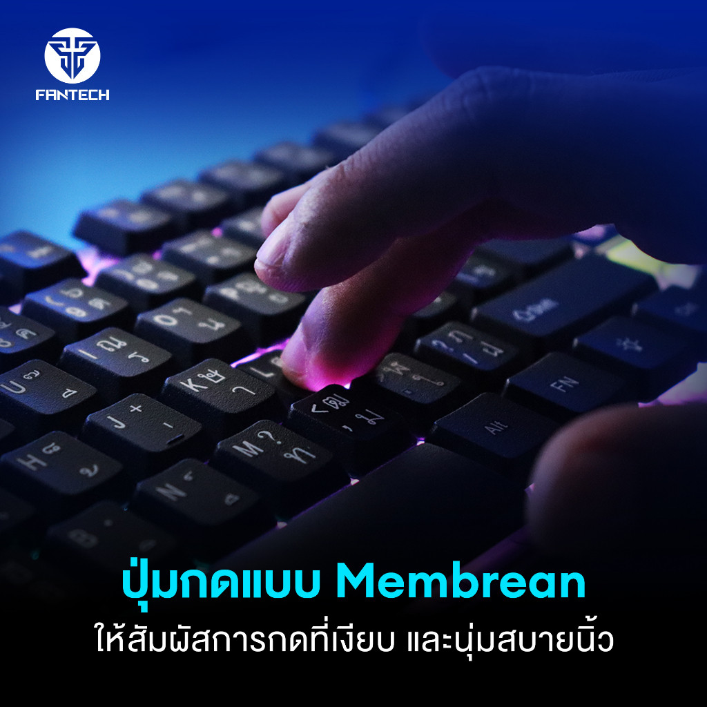 FANTECH รุ่น K514 คีย์บอร์ดเกมมิ่ง Semi Mechanical ไฟ RGB Gaming Keyboard