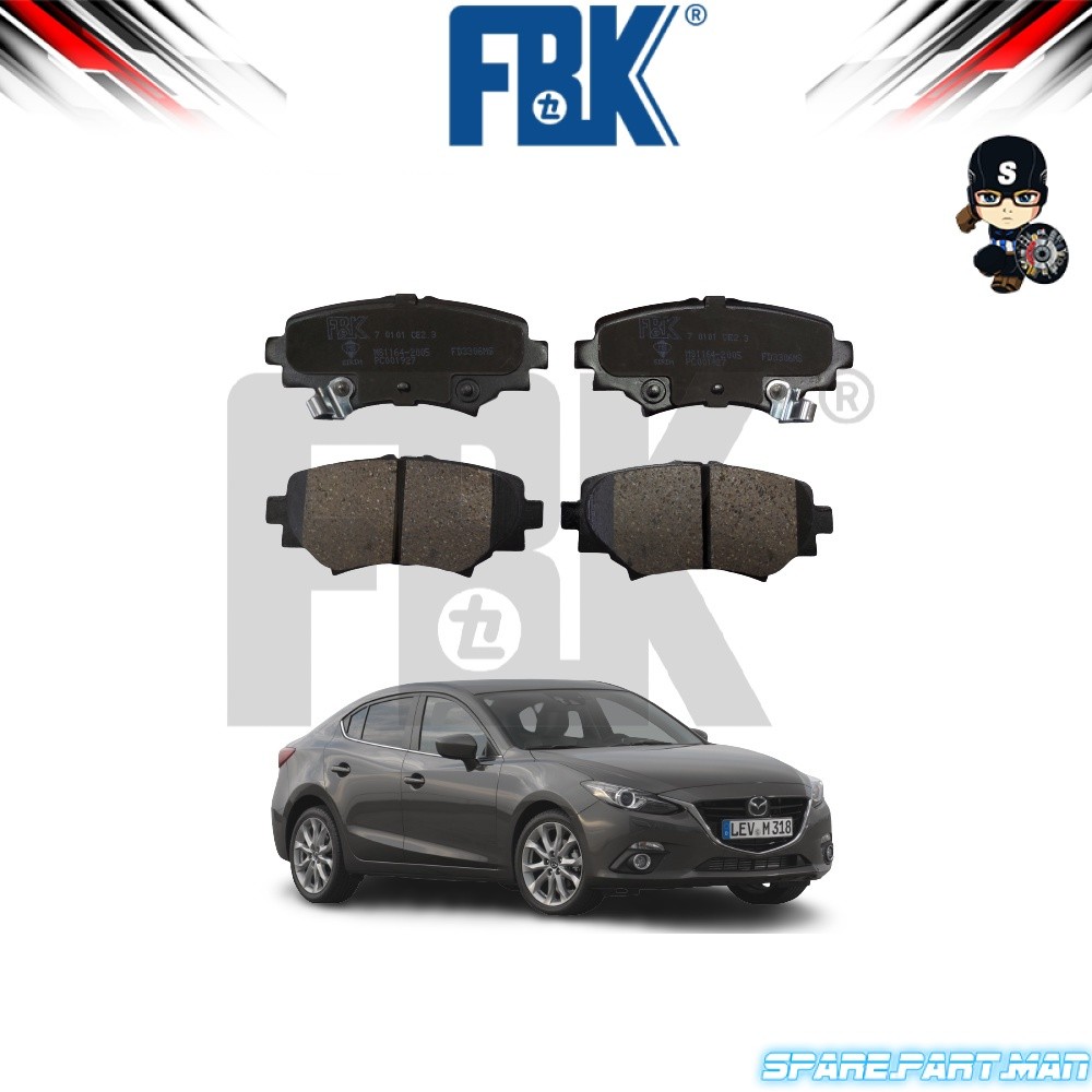 FBK ผ้าดิสเบรคหลัง - Mazda 3 BM BN
