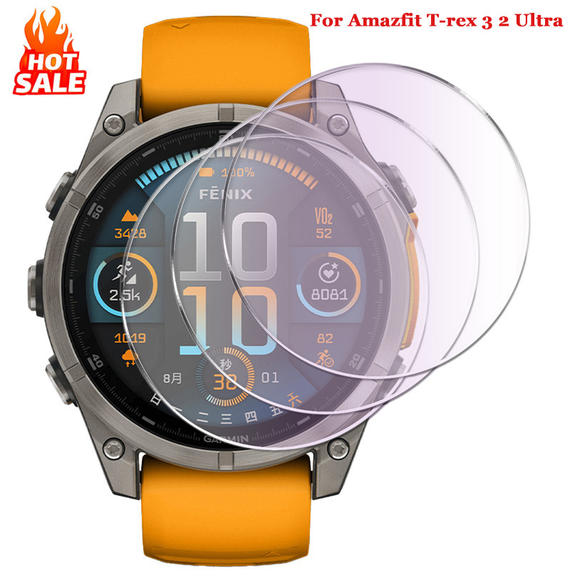 3 ชิ้นกระจกนิรภัยสําหรับ Amazfit T-rex 3 2 Ultra Pro 9H ความแข็ง HD Clear ฟิล์มป้องกันหน้าจอสําหรับ Amazfit T-rex2 T-rex3 ฟิล์มอุปกรณ์เสริม