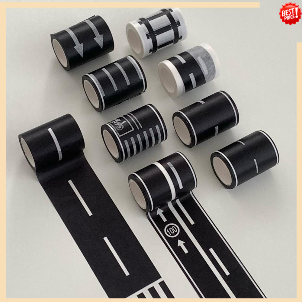 1ชิ้น/5ชิ้น5เมตรที่มีคุณภาพสูงรถไฟโค้งออกแบบกระดาษเทปทําเองถนนการจราจรเทปกาวสมุดฉลากสติกเกอร์ฉากถนนสติกเกอร์ - รูปที่ 2