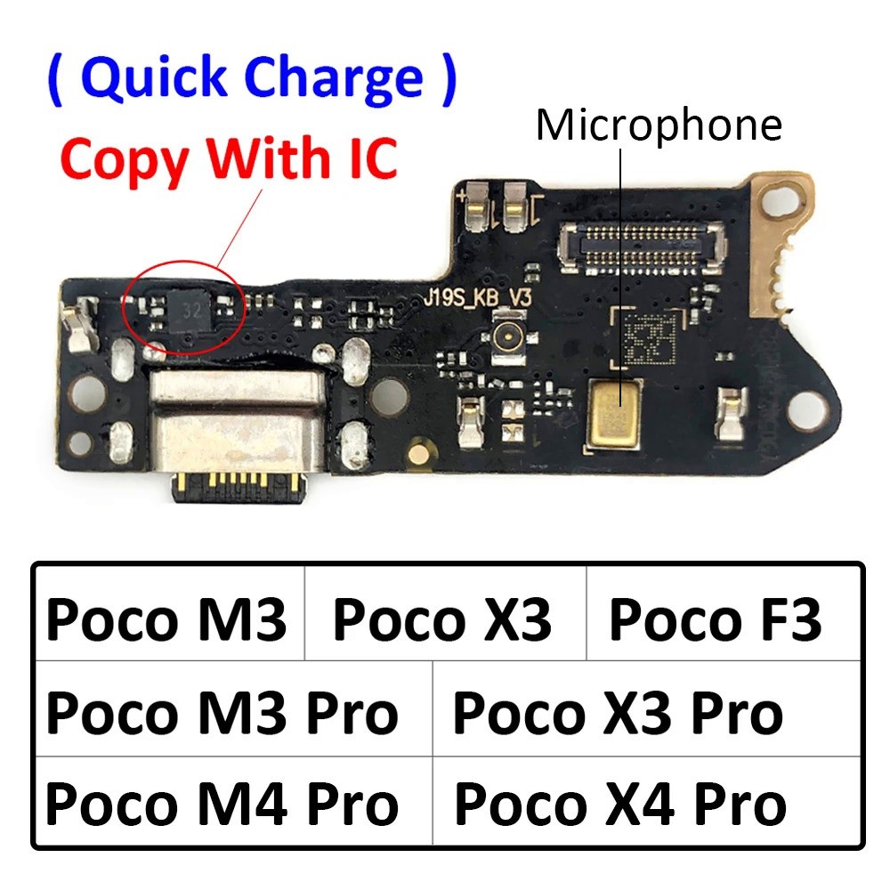 พอร์ตชาร์จ USB Charger Flex Cable สําหรับ Xiaomi Poco M3 F1 F2 Pro F3 X3 NFC X4 M4 Pro 4G 5G Dock Plug Connector พร้อม Micro