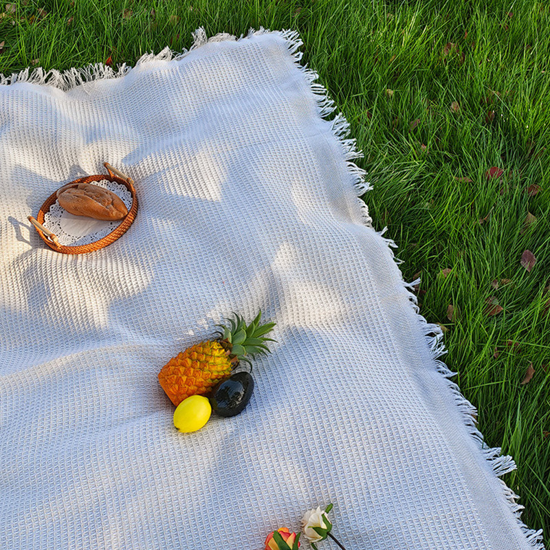 90*150cm เสื่อปิคนิค ผ้าปูปิคนิค ผ้าพร็อพถ่ายรูป ลายมินิมอล สไตล์เรโทร ทำความสะอาดและล้างง่าย - รูปที่ 5