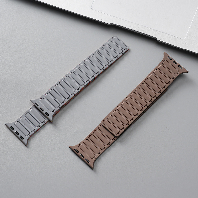 สายรัดซิลิโคนแม่เหล็กกันน้ำเข้ากันได้กับ iwatch band Ultra 2 49 มม. 46 มม. 42 มม. 44 มม. 45 มม. 41 มม. 38 มม. 40 มม.