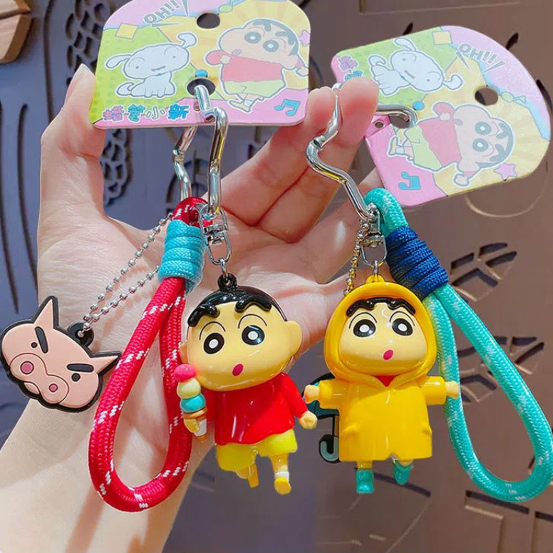 ของแท้ Crayon Shin-Chan Superman พวงกุญแจคลาสสิกน่ารักกระเป๋านักเรียนเครื่องประดับของขวัญการ์ตูน