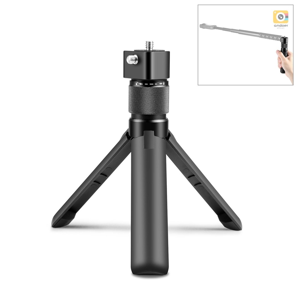 มัลติฟังก์ชั่นหมุนได้จับขาตั้งกล้องเดสก์ท็อปพร้อมสกรูคู่ 1/4 นิ้วสําหรับ